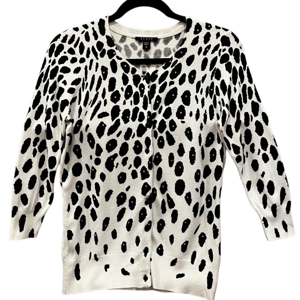 Cyrus- Button down, Animal Print Cardigan. Button front. Lightweight Sweater
